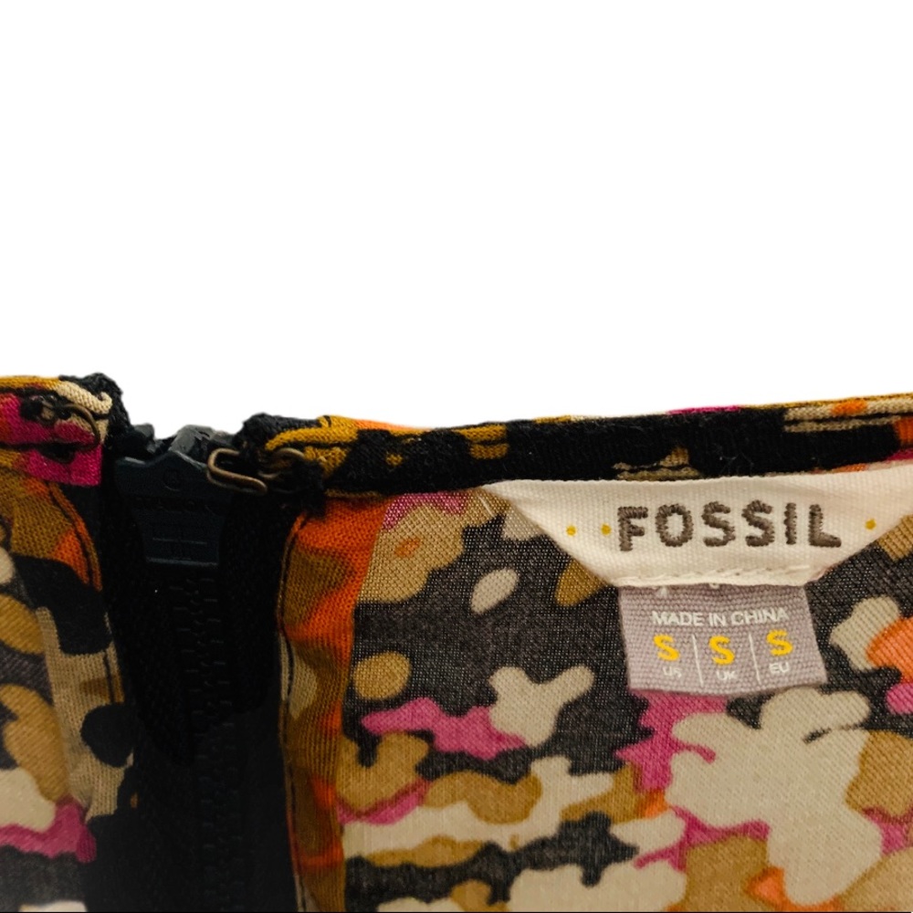 Fossil Orange Abstract Colorful Romper Size Small - image 4